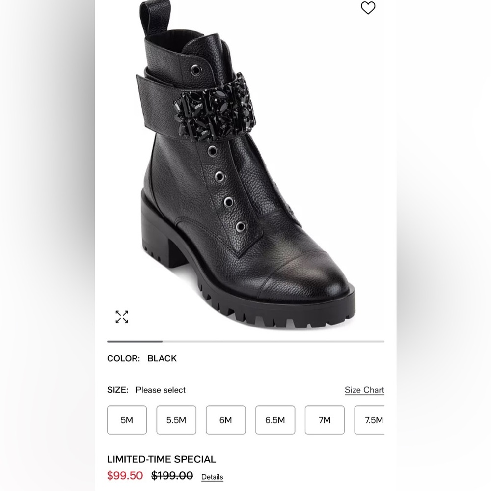 Like New Karl Lagerfeld Women's Pippa Lug sole Booties